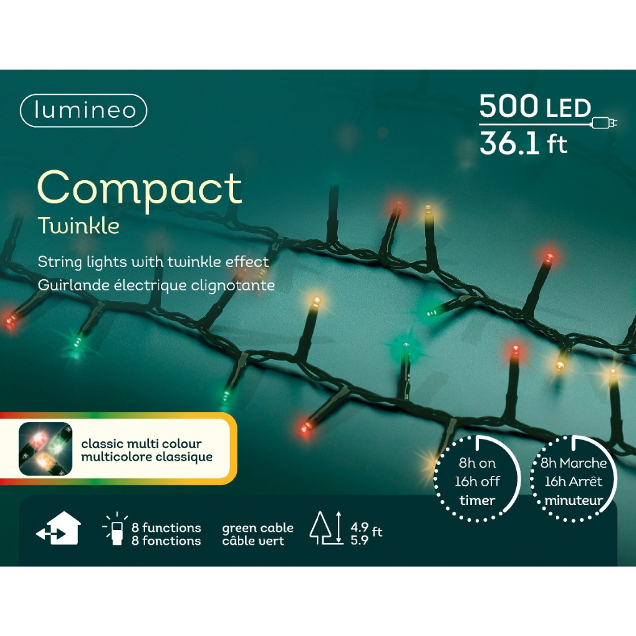 Lumineo Compact Twinkle Lights 500 LED