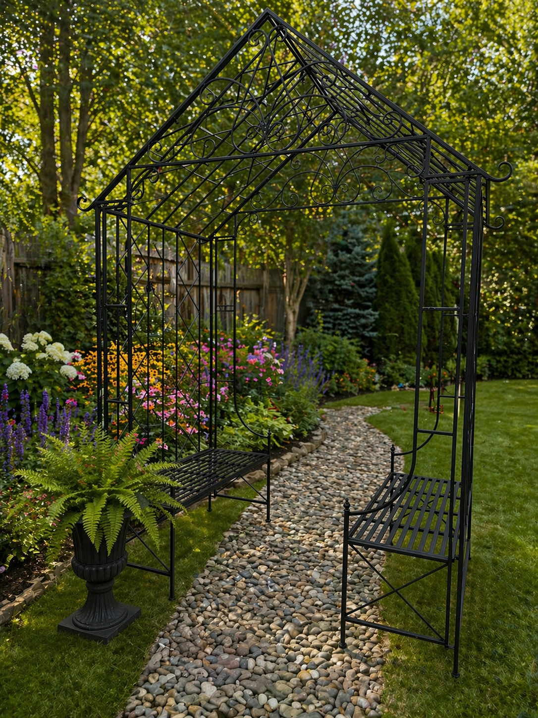 Metal Arch with Benches