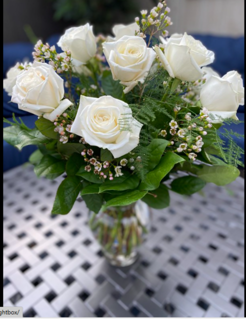 Dozen Roses in a Vase